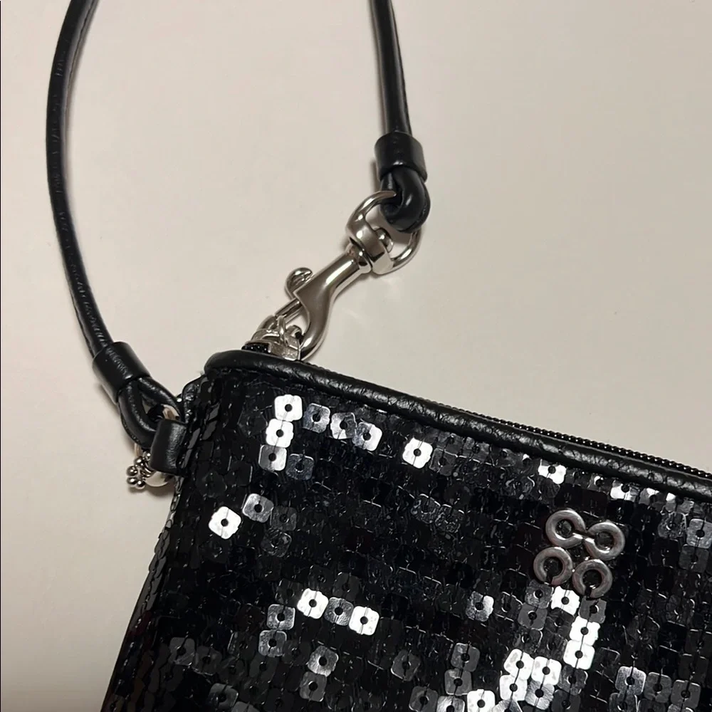 Coach Black Sequin Clutch Wristlet